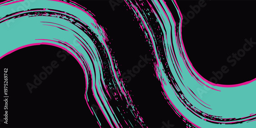 Car sticker wrap banner abstract sporty lines pink blue greenish grunge color combination brush storm thunder pattern racing motorsport, vector illustration, Eps 10.
