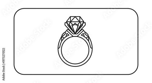 Diamond Engagement Ring Icon - Elegant Jewelry Symbol