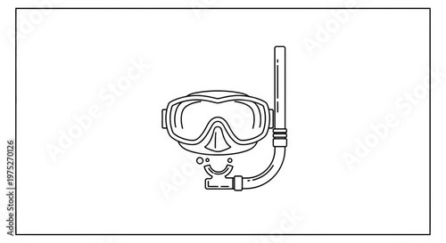 Diving Mask and Snorkel Icon: Underwater Exploration and Water Sports Equipment