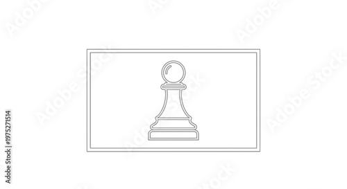 Chess Pawn Silhouette Icon, Strategy Game Piece, Minimalist Vector Graphic