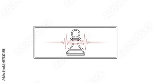 Chess Pawn with Sound Wave - Strategy, Sound, Music, Game Concept