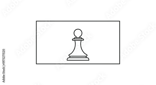 Chess Pawn Silhouette on White Background - Strategic Game Piece Icon
