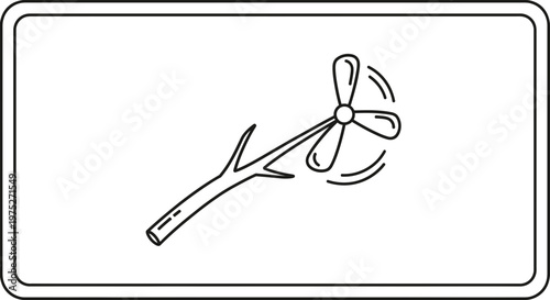 Childhood toy, pinwheel on a stick, simple, playful, outdoor activity, summer fun, nature play