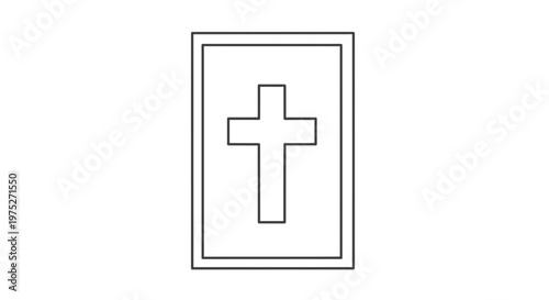 Christian Cross Icon on a Book Cover, Religious Symbol, Faith and Spirituality