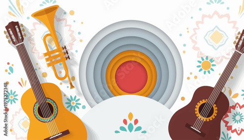 Cinco de Mayo Mariachi Music Celebration Background