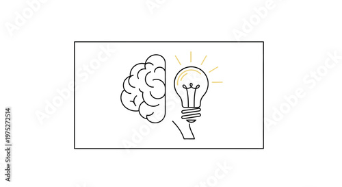 Brain and Light Bulb Idea Concept - Innovation and Creativity
