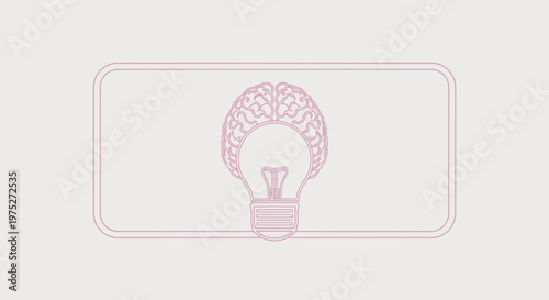 Brain Light Bulb Idea Concept Outline