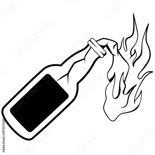 Molotov cocktail silhouette
