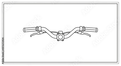 Bicycle Handlebars and Brake Levers - Clean Line Art Illustration