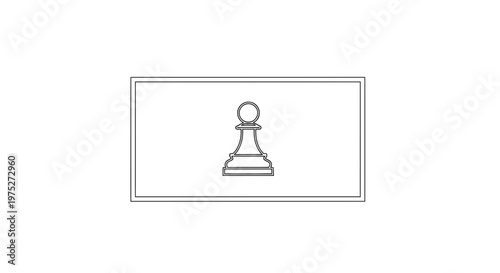 Black and White Chess Pawn Silhouette on White Background