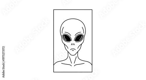 Alien Head Silhouette, Extraterrestrial Being, UFO, Sci-Fi, Mysterious Life Form