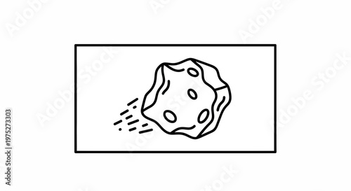 Asteroid Icon, Meteorite Flying Through Space, Cosmic Rock with Craters, Simple Vector Illustration