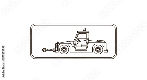 Airport Tug Vehicle Outline Icon - Ground Support Equipment