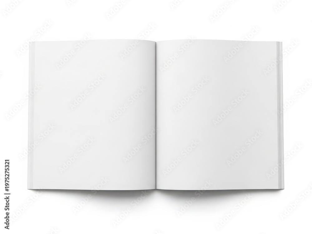 Naklejka premium An open notebook with blank pages ready for writing or drawing