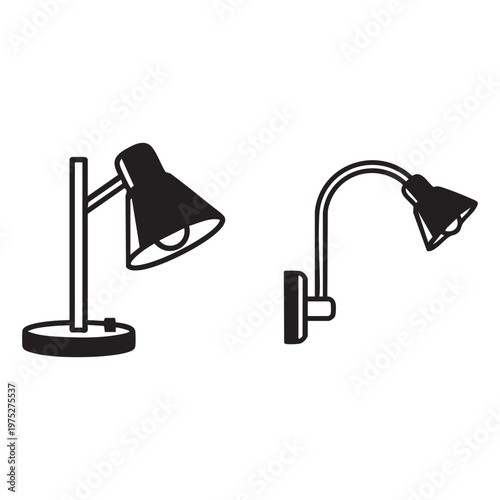 Illustration of two different desk lamp styles