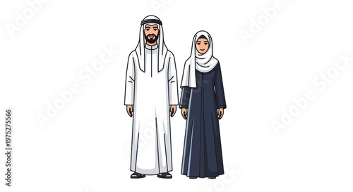 Emirati Couple in Traditional Dress