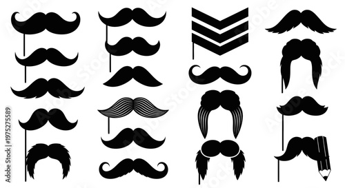 Funny Mustache and Wig Photo Booth Props