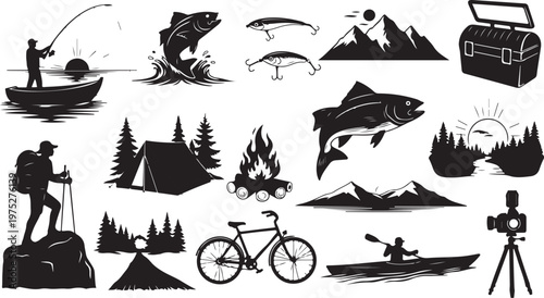 Outdoor Adventure Icons for Travel and Nature Lovers Everywhere Found