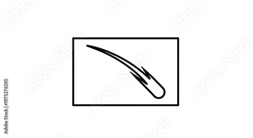 Abstract illustration of a single strand of hair with a stylized root and bulb
