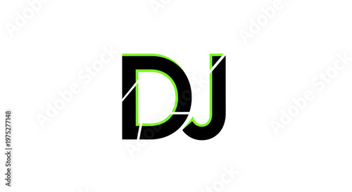 Modern DJ Logo Design with Neon Green Accent