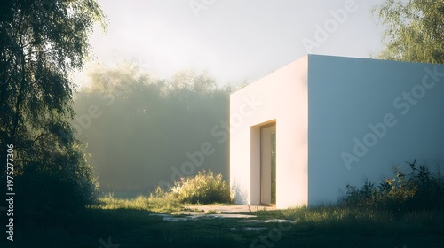 Design Highlights Small House with Minimalist White Exterior