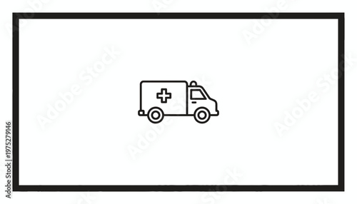 Ambulance Icon: Emergency Medical Service Vehicle, Healthcare Transport Symbol