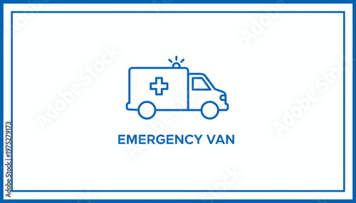 Ambulance Emergency Van Icon - Medical Transport Vehicle Line Art
