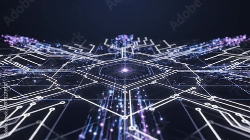 Futuristic Lightning Network Visual Depicting Electric Grid.