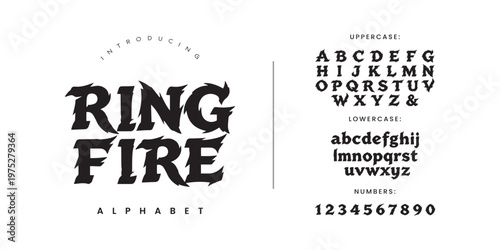 Ring Fire aggressive sharp decorative font for esport logo gaming team and burning title
