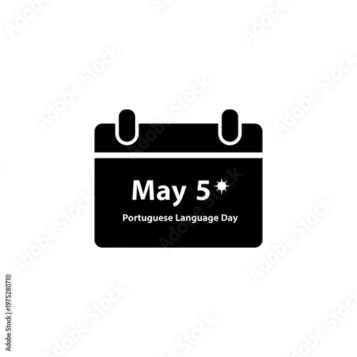 A calendar marking Portuguese Language Day on May 5th