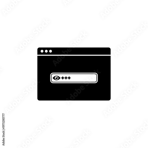 A simple black and white illustration of a login window with a password field