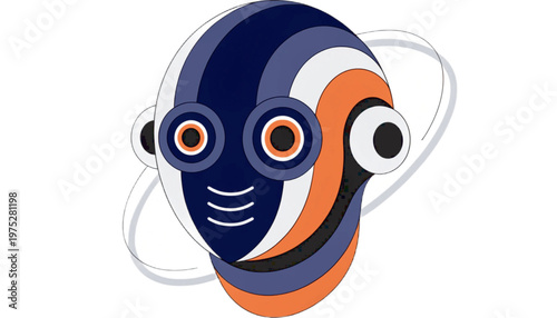 ai robot head mascot logo