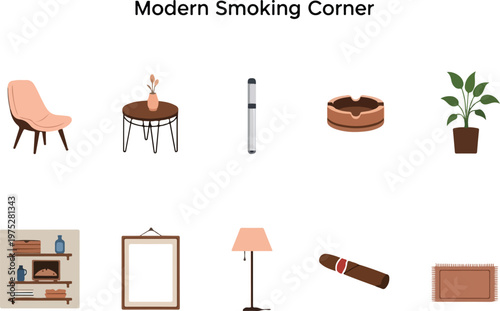 Stylish Modern Smoking Corner Furniture and Accessories Collection