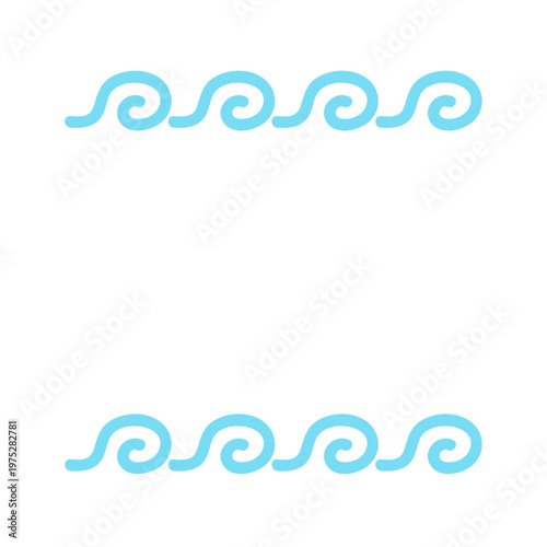 シンプルな青色の波のフレーム