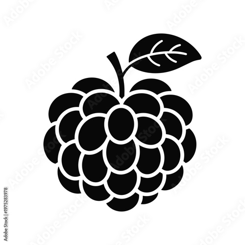 Custard apple fruit vector icon with segmented peel.