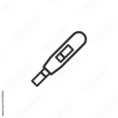Line icon of a negative pregnancy test representing infertility and reproductive health condition. Suitable for medical, healthcare, and women health topics.