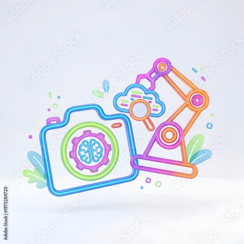 Artificial Intelligence and Robotics Technology Illustration.