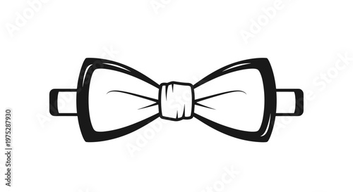 A classic black and white icon of a formal bow tie with a thick bold outline isolated on a completely plain white background.