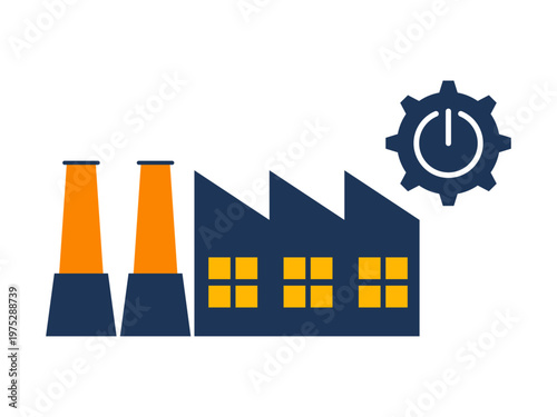 Factory shutdown icon. Trade war icon. Flat vector icon concept.