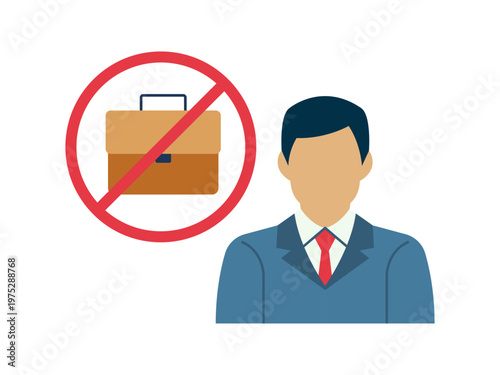 Job loss icon. Trade war icon. Flat vector icon concept.