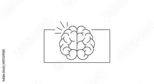 Brain Idea Light Bulb Icon, Creative Thinking, Innovation Concept