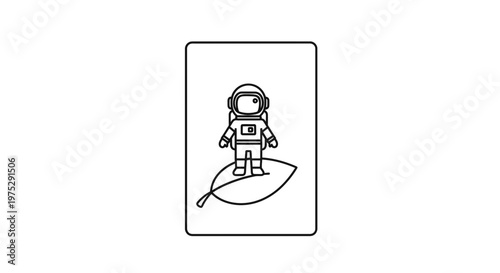 Astronaut standing on a leaf, symbolizing space exploration and environmentalism