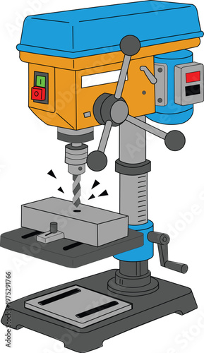 Professional industrial engineering and machining tool vector set
