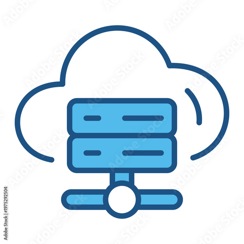 Safe Icon In Blue Monochrome Flat Design, Vector Illustration