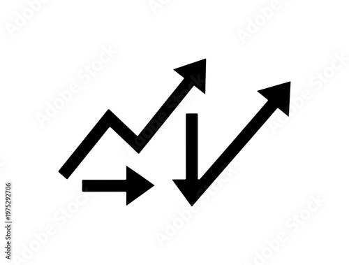Upward and Downward Stock Price Movement Vector Icon