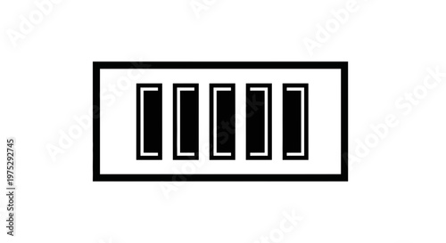 Abstract Black and White Rectangular Grid Pattern with Vertical Lines