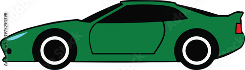 Modern luxury sedan vector illustration set in multiple colors