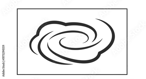 Swirling vortex, abstract spiral, cyclone or galaxy graphic symbol