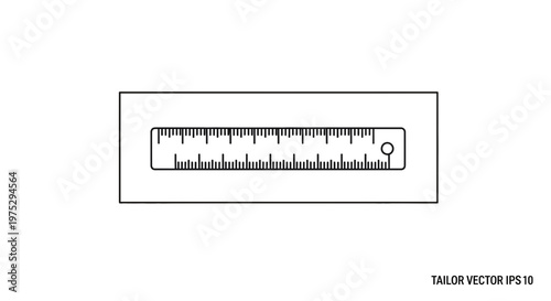 Tailor's Ruler Icon, Sewing Tool, Measuring Tape for Fashion Design and Crafting