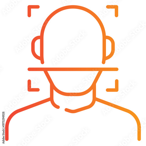Face Scanning Gradient Icon
